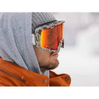 Giro Blok Ski Goggles - Snowboard Goggles for Men & Youth - Black Wordmark Strap with Vivid Ember Lens