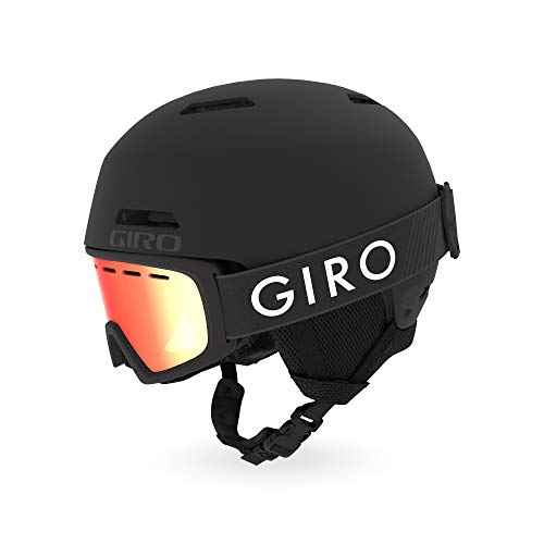 Giro Crue Kids Snow Helmet Goggle Combo - (Combo) Matte Black - Black Zoom Flash - Size Small